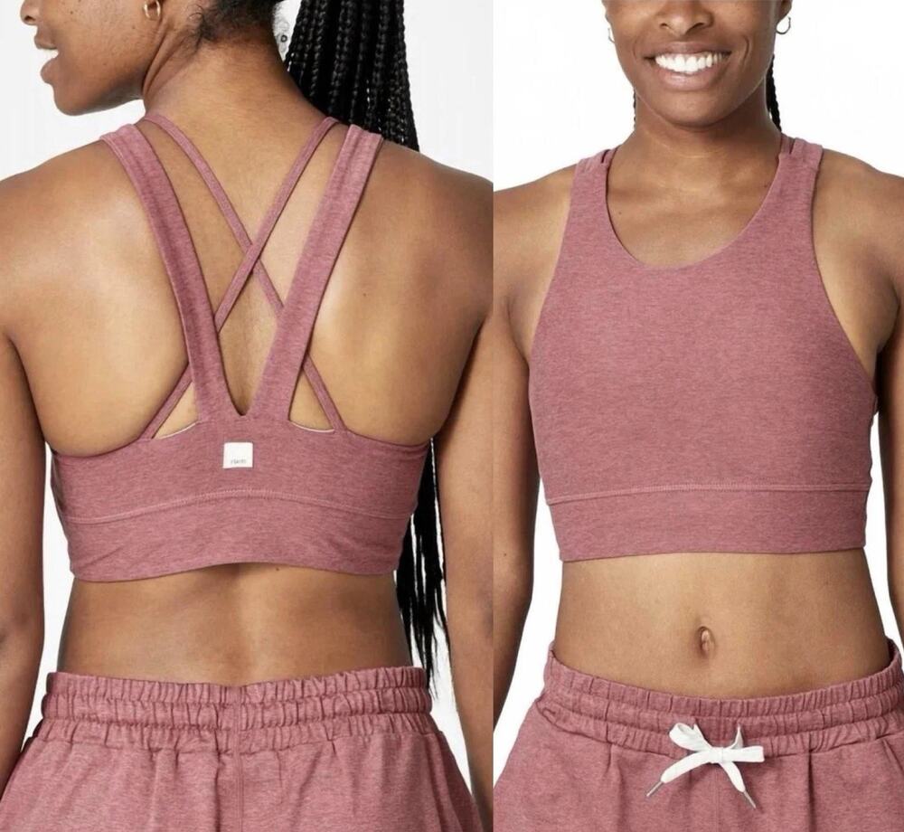 Vuori Yosemite Bra Heather Rosewood Pink Sports Bra - Medium